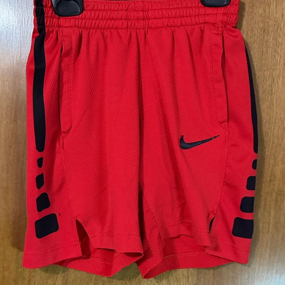 Nike Kids Dynamic Red Shorts with Black Details